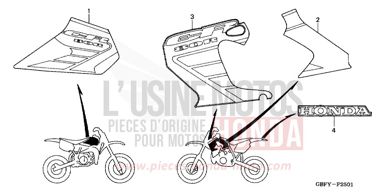 MARQUE (CR80R/CR80RB-2) de CR80R "Grandes Roues" EXPLOSION RED (R254) de 2002